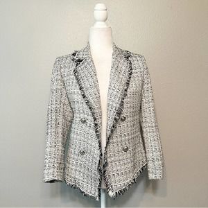 Aqua Monochrome Tweed Blazer